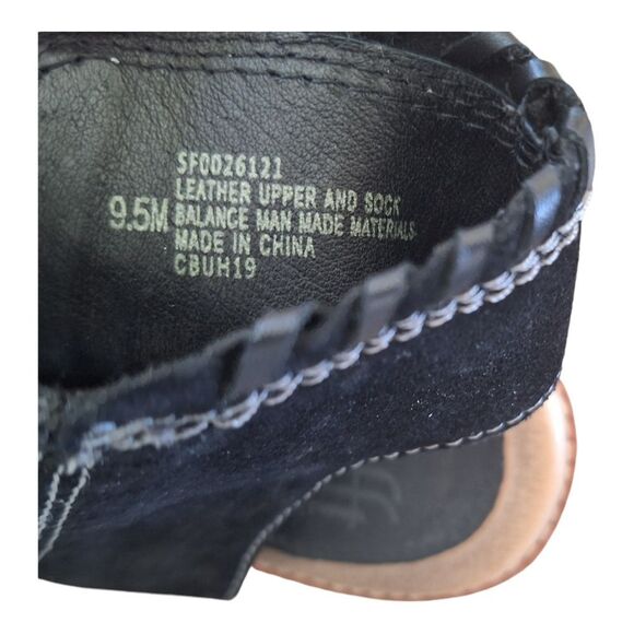 Sofft Leather Whipstitched Peep-Toe Booties Maleigha Black Suede 9.5 Comfort - Picture 5 of 15